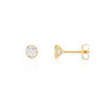 Boucles d'oreilles or 375 jaune zirconias - vue D1
