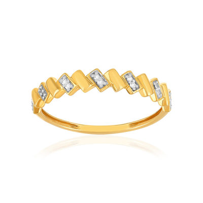 Gouden ring 375 2 toon diamanten