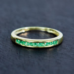 Bague or 375 jaune émeraudes - vue D1