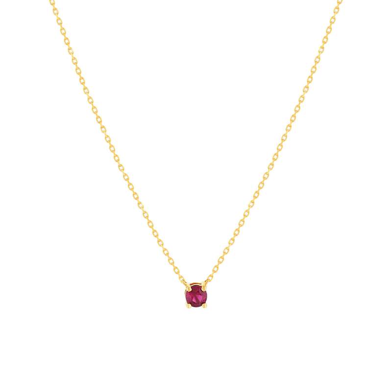 Collier or 375 jaune rubis 0.22ct 45cm - vue 1