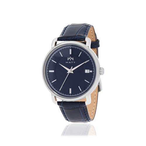 MATY men's watch with blue leather strap
