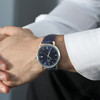 Montre MATY homme bracelet cuir bleu - vue Vporté 1