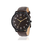 Montre MATY homme, bracelet cuir marron chocolat - vue 1