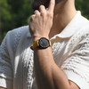 Montre MATY homme, bracelet cuir marron - vue Vporté 1