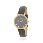 Montre MATY femme, bracelet cuir gris - vue 1