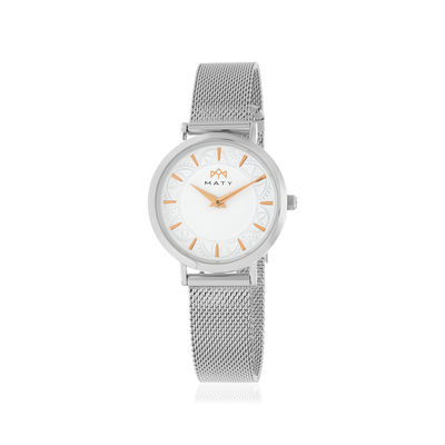Montre MATY femme, bracelet acier inoxydable