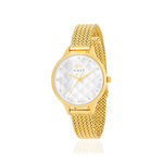 Montre MATY femme, bracelet acier inoxydable doré - vue 1