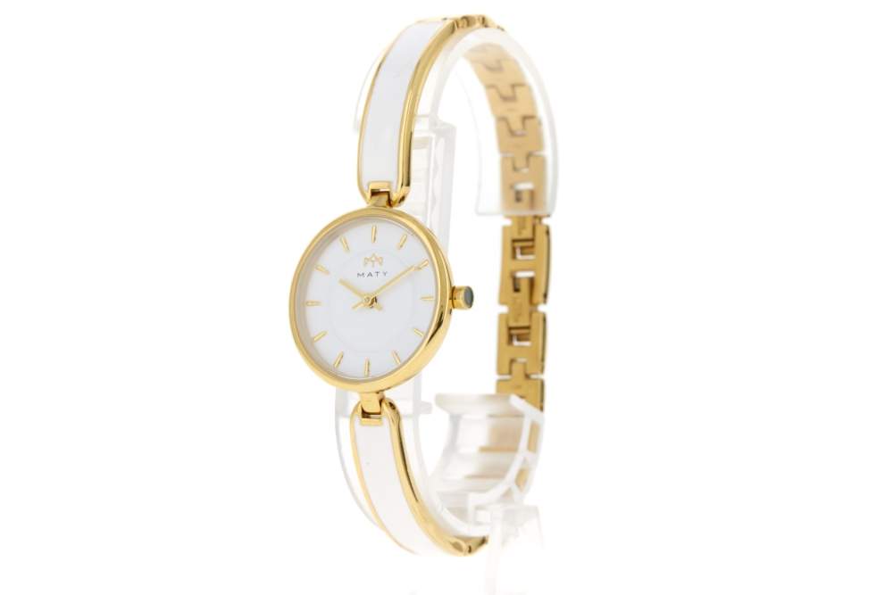 Montre MATY femme, bracelet acier inoxydable bicolore - vue 3