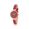 Montre MATY femme, bracelet cuir rouge - vue V1