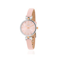Montre MATY femme, bracelet cuir rose