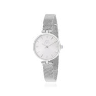 Montre MATY femme, bracelet maille milanaise acier inoxydable argent