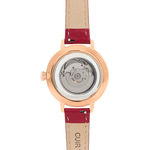 Montre MATY femme automatique, bracelet cuir rouge - vue 5