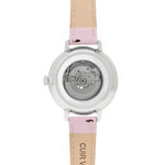Montre MATY femme automatique, bracelet cuir rose - vue 5