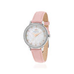 Montre MATY femme bracelet cuir rose - vue 1