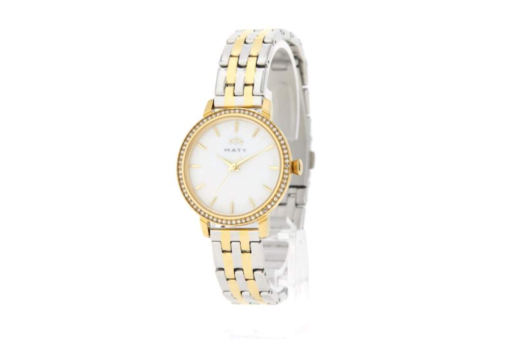 Montre MATY femme bracelet acier inoxydable bicolore - vue 2
