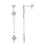 Boucles d'oreilles argent 925 pendants triangles zirconias - vue 1
