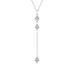 Collier argent 925 flèche zirconias 45 cm - vue 1