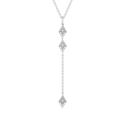 Collier argent 925 flèche zirconias 45 cm
