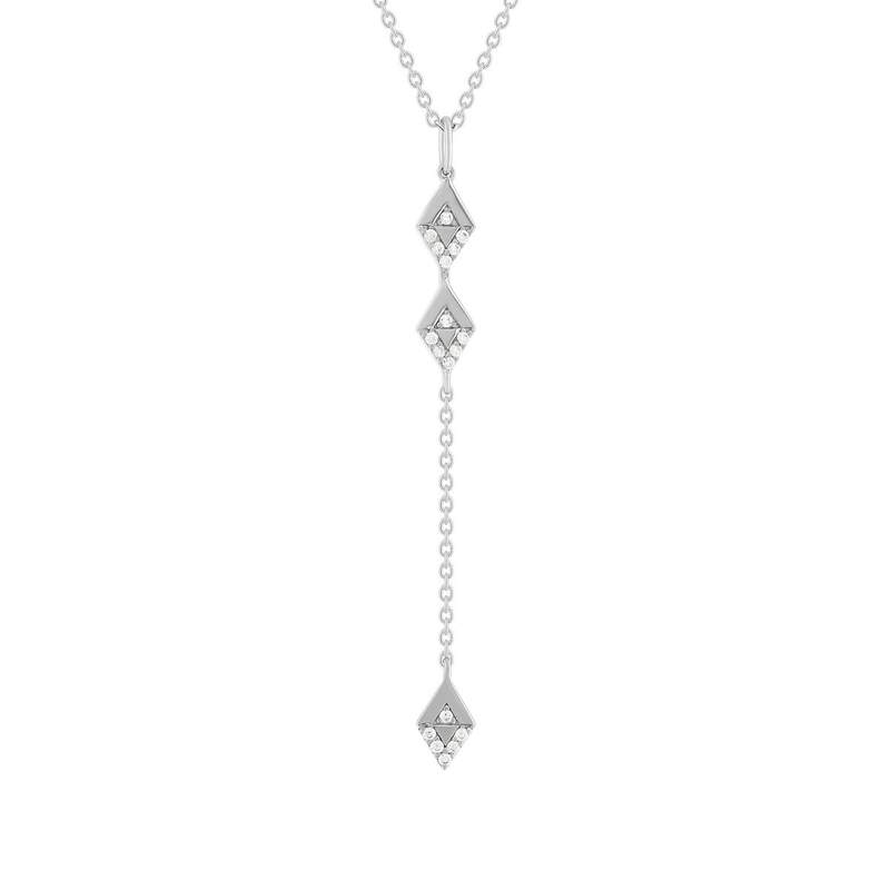 Collier argent 925 flèche zirconias 45 cm - vue 1