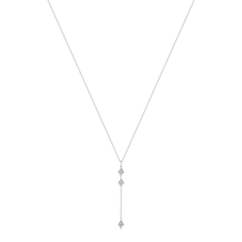 Collier argent 925 flèche zirconias 45 cm - vue 2