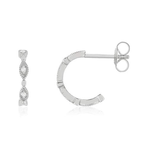 Boucles d'oreilles demi créoles argent 925 zirconias
