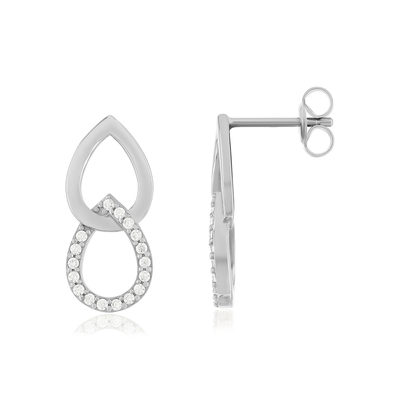 Boucles d'oreilles argent zirconias - vue 1