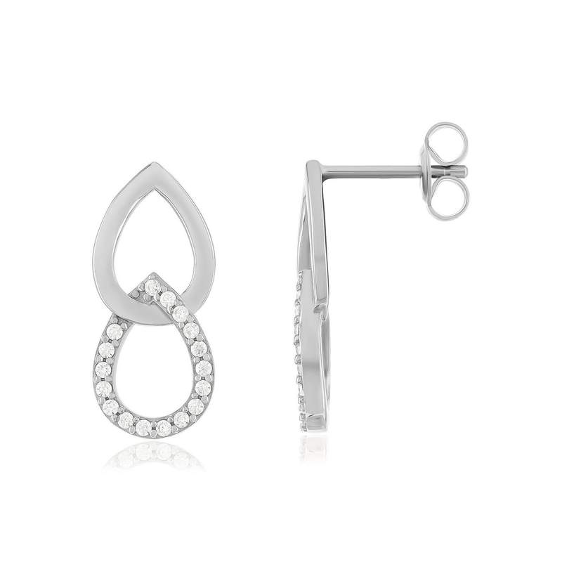 Boucles d'oreilles argent zirconias - vue 1