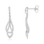 Boucles d'oreilles argent 925 pendants gouttes zirconias - vue 1
