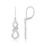 Boucles d'oreilles pendants argent 925, zirconias - vue 1
