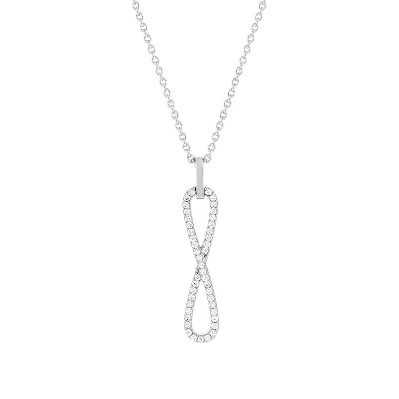 Collier argent 925 zirconias 45 cm - vue 1