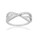 Bague argent 925 zirconias - vue 1