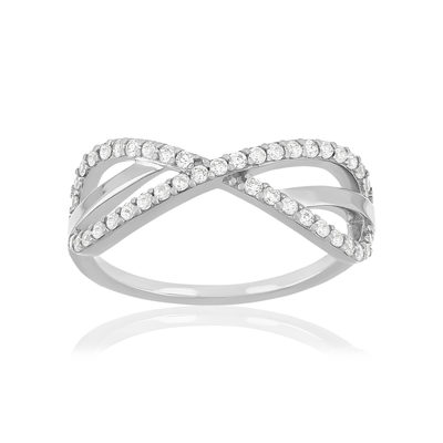 Bague argent 925 zirconias - vue 1