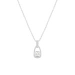 925 sterling silver chain necklace with zirconia, 42 cm - view 1