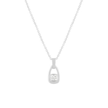 Collier argent 925 maille forçat zirconia 42 cm