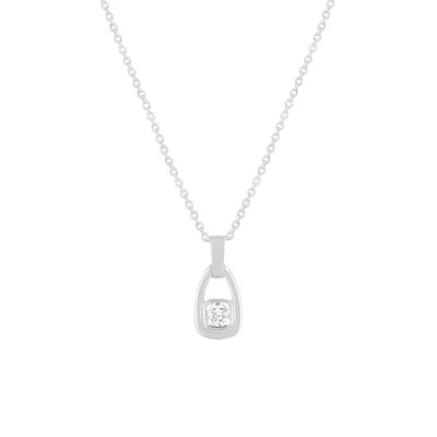 925 sterling silver chain necklace with zirconia, 42 cm - view 1