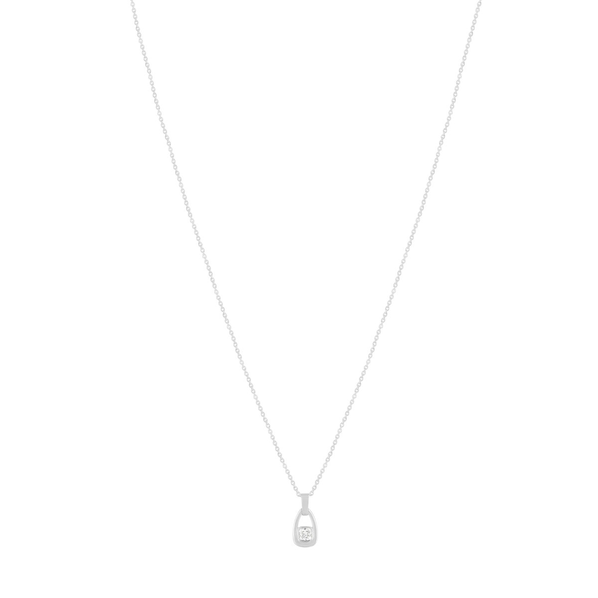 925 sterling silver chain necklace with zirconia stones, 42 cm - view 2