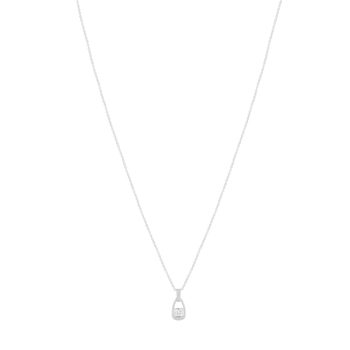 Collier argent 925 maille forçat zirconia 42 cm