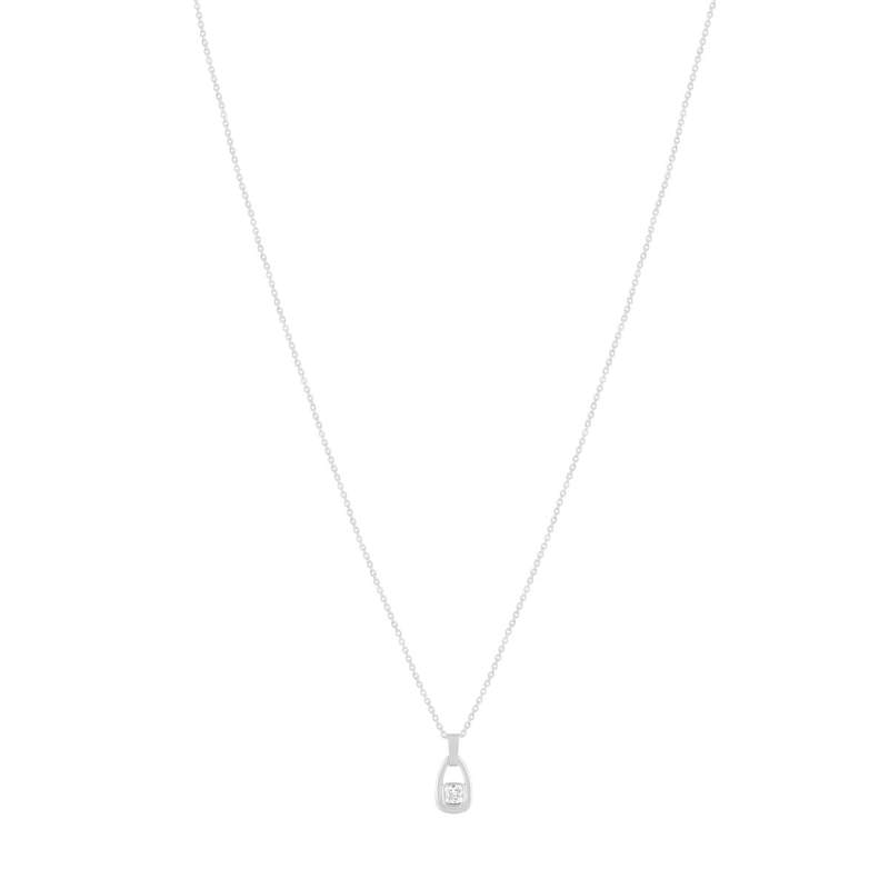 Collier argent 925 maille forçat zirconia 42 cm - vue 2