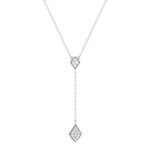 925 sterling silver necklace with zirconia stones, 45 cm, teardrop shape - view 1