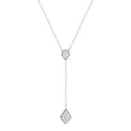 Collier argent 925 zirconias 45 cm forme de goutte