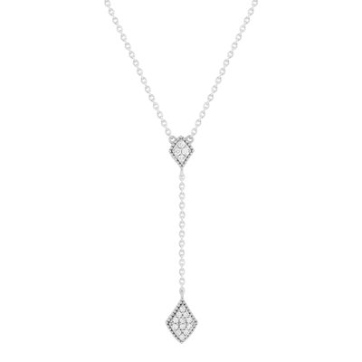 Collier argent 925 zirconias 45 cm forme de goutte