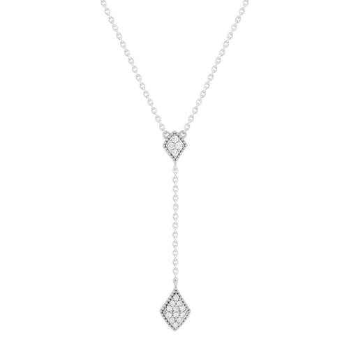 Collier argent 925 zirconias 45 cm forme de goutte