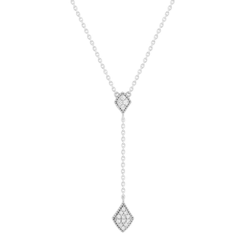 Collier argent 925 zirconias 45 cm forme de goutte - vue 1