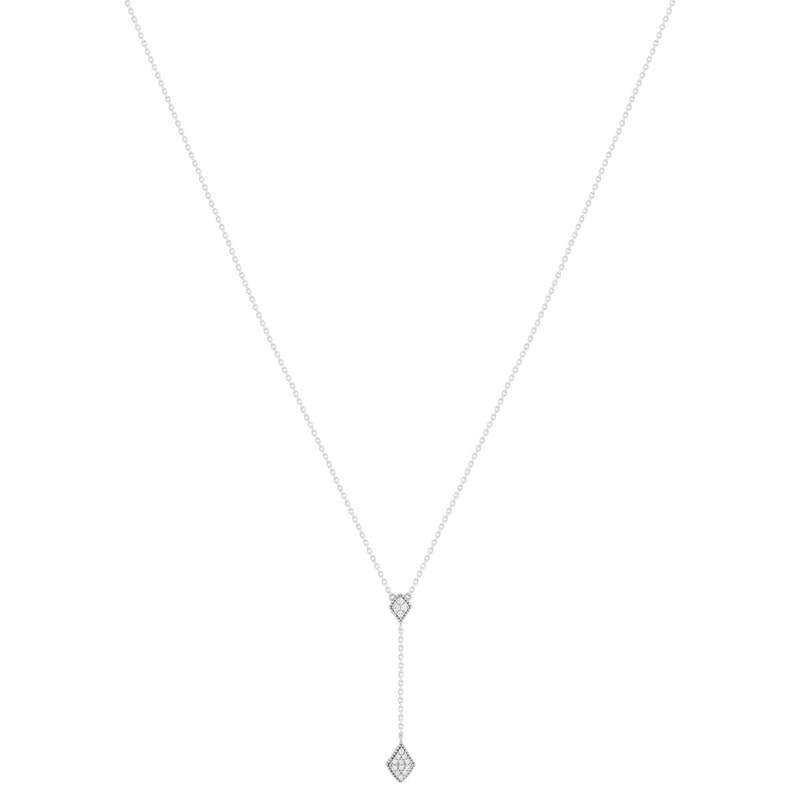 Collier argent 925 zirconias 45 cm forme de goutte - vue 2