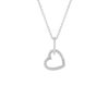 Collier argent 925 zirconias motif anneau et coeur entrelacés 45 cm - vue V1
