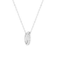 Collier argent 925 zirconias motif anneaux entrelacés 45 cm