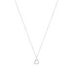 Collier argent 925 zirconias motif anneau et coeur entrelacés 45 cm - vue 2