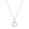 Collier argent 925 zirconias motif anneau et coeur entrelacés 45 cm - vue V4
