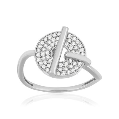 Bague argent 925 zirconias - vue 1