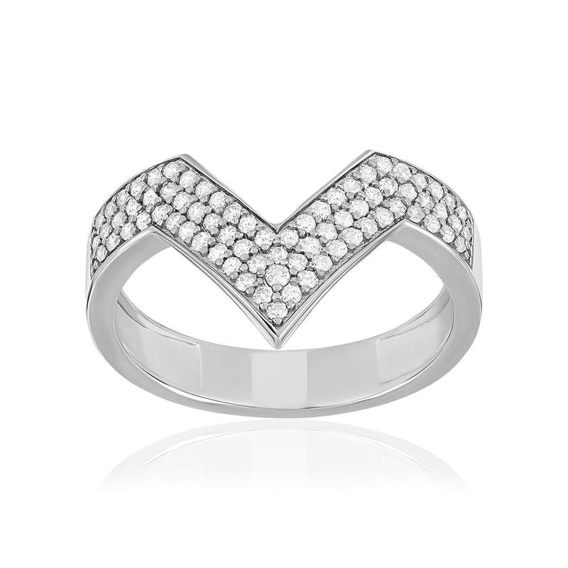 Bague argent 925 zirconias - vue 1